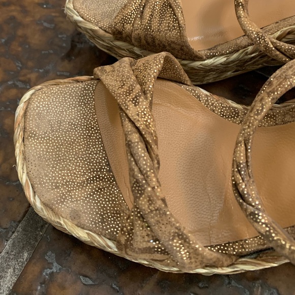 EUC STUART WEITZMAN METALLIC FABRIC ESPADRILLES - Picture 14 of 16